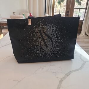 Victoria's Secret Black Tote with Silver Accents